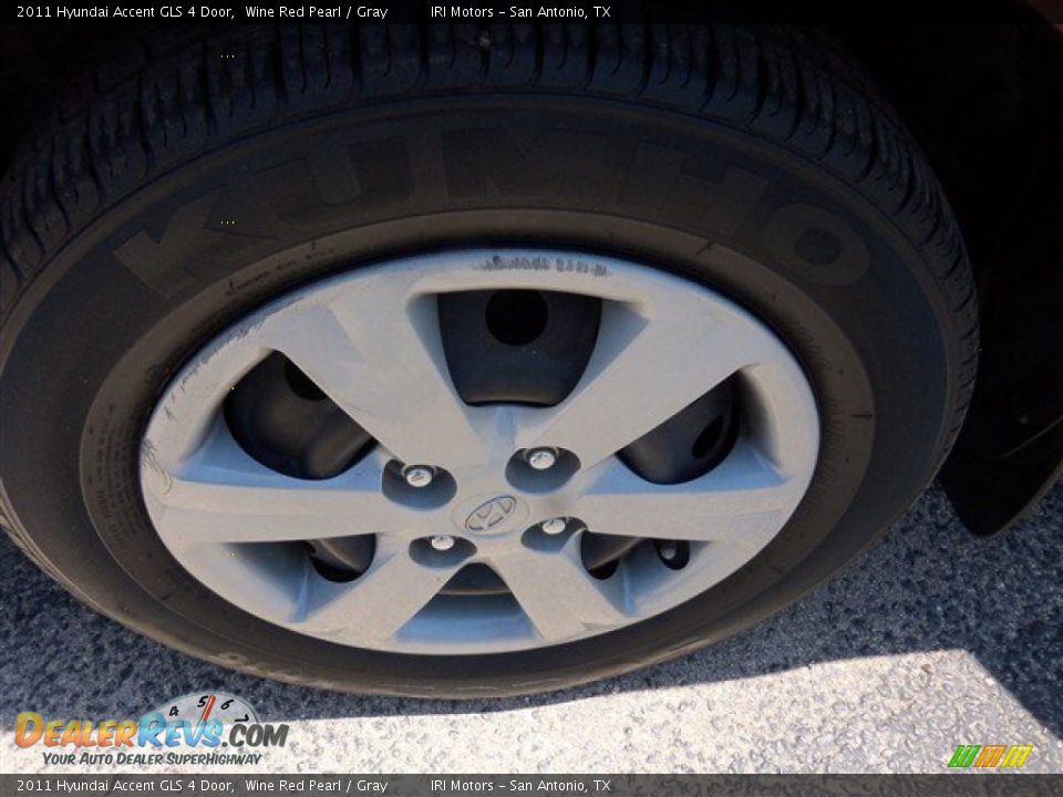 2011 Hyundai Accent GLS 4 Door Wine Red Pearl / Gray Photo #2