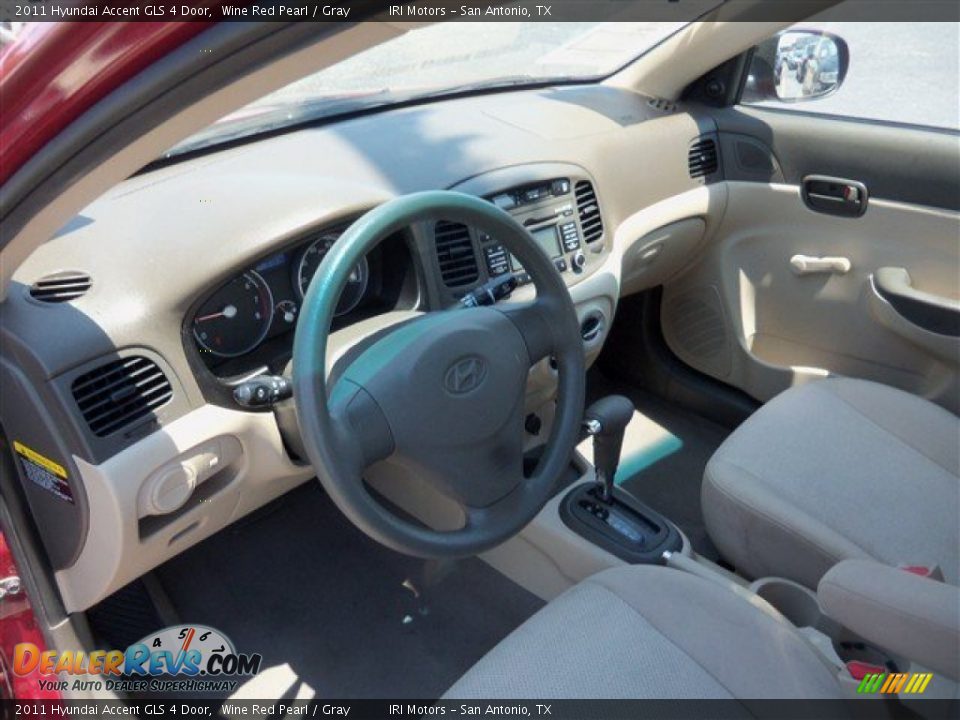 Gray Interior - 2011 Hyundai Accent GLS 4 Door Photo #8