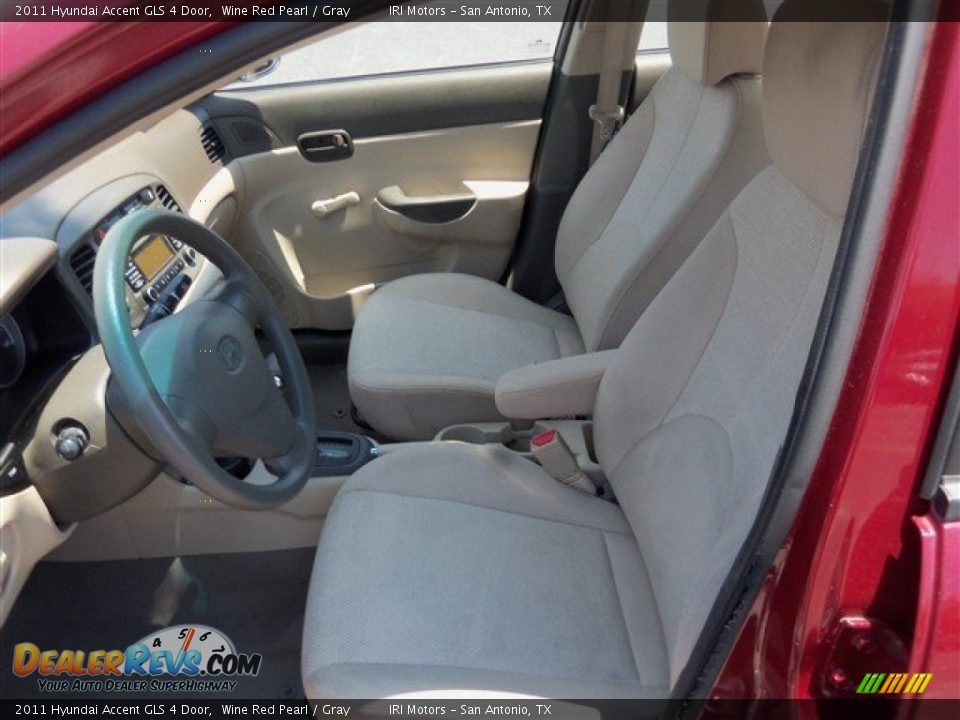 2011 Hyundai Accent GLS 4 Door Wine Red Pearl / Gray Photo #9