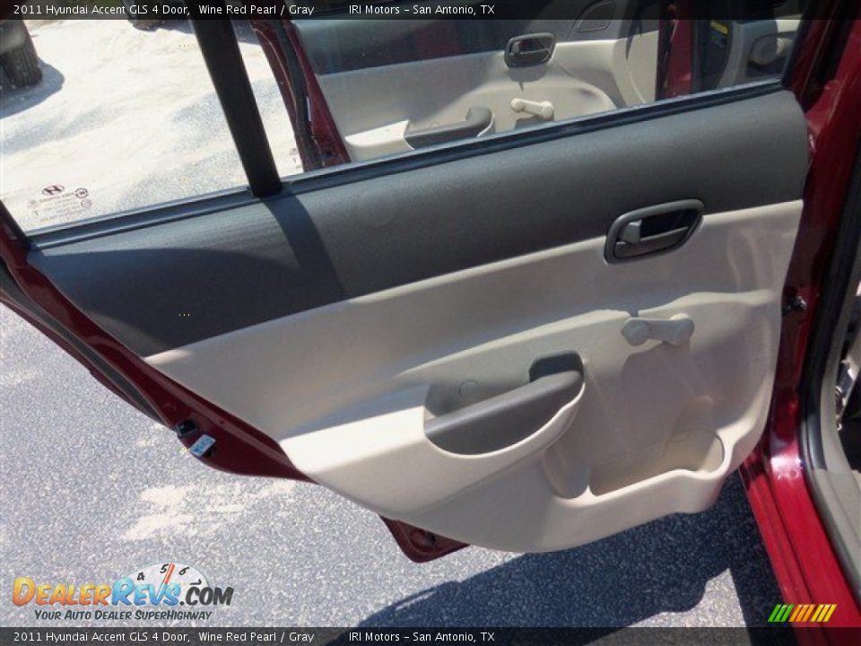 2011 Hyundai Accent GLS 4 Door Wine Red Pearl / Gray Photo #10