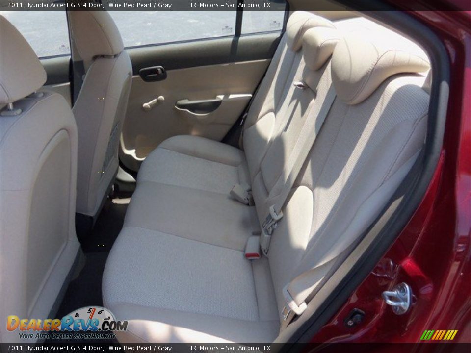 2011 Hyundai Accent GLS 4 Door Wine Red Pearl / Gray Photo #11