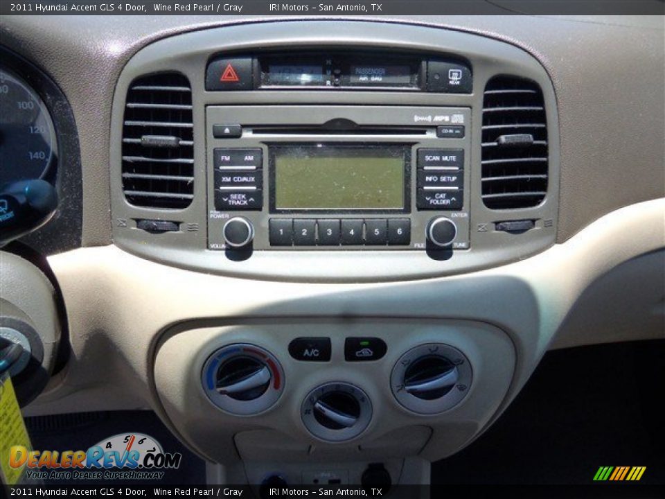 2011 Hyundai Accent GLS 4 Door Wine Red Pearl / Gray Photo #13