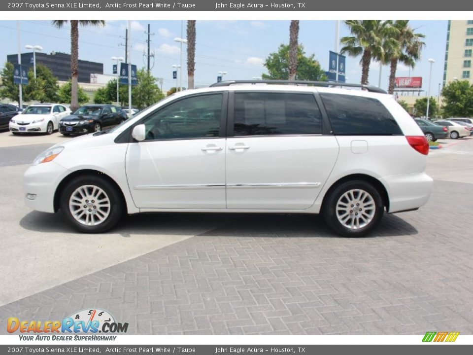 2007 Toyota Sienna XLE Limited Arctic Frost Pearl White / Taupe Photo #5