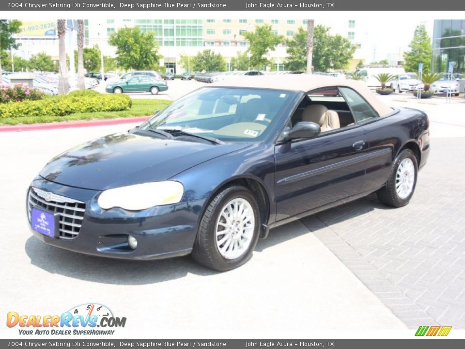 2004 Chrysler Sebring LXi Convertible Deep Sapphire Blue Pearl / Sandstone Photo #2