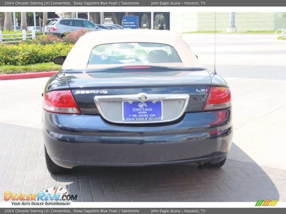 2004 Chrysler Sebring LXi Convertible Deep Sapphire Blue Pearl / Sandstone Photo #4