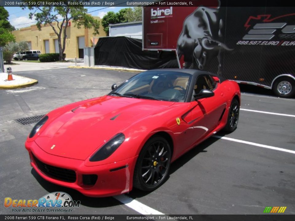 2008 Ferrari 599 GTB Fiorano F1 Rosso Corsa (Red) / Beige Photo #2