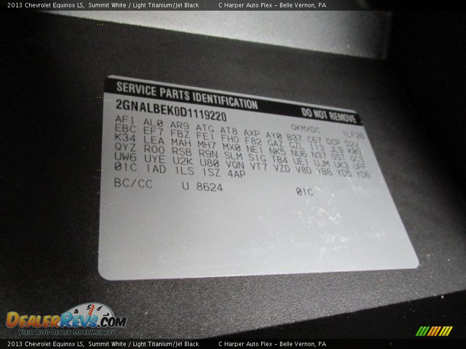 2013 Chevrolet Equinox LS Summit White / Light Titanium/Jet Black Photo #24