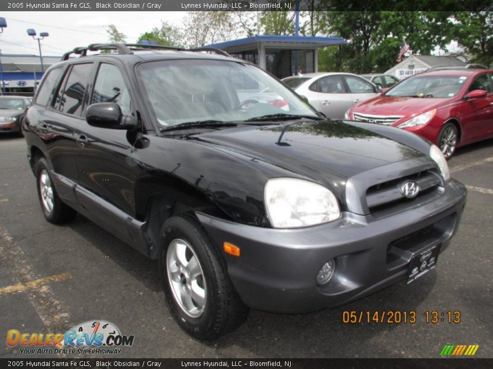 2005 Hyundai Santa Fe GLS Black Obsidian / Gray Photo #2