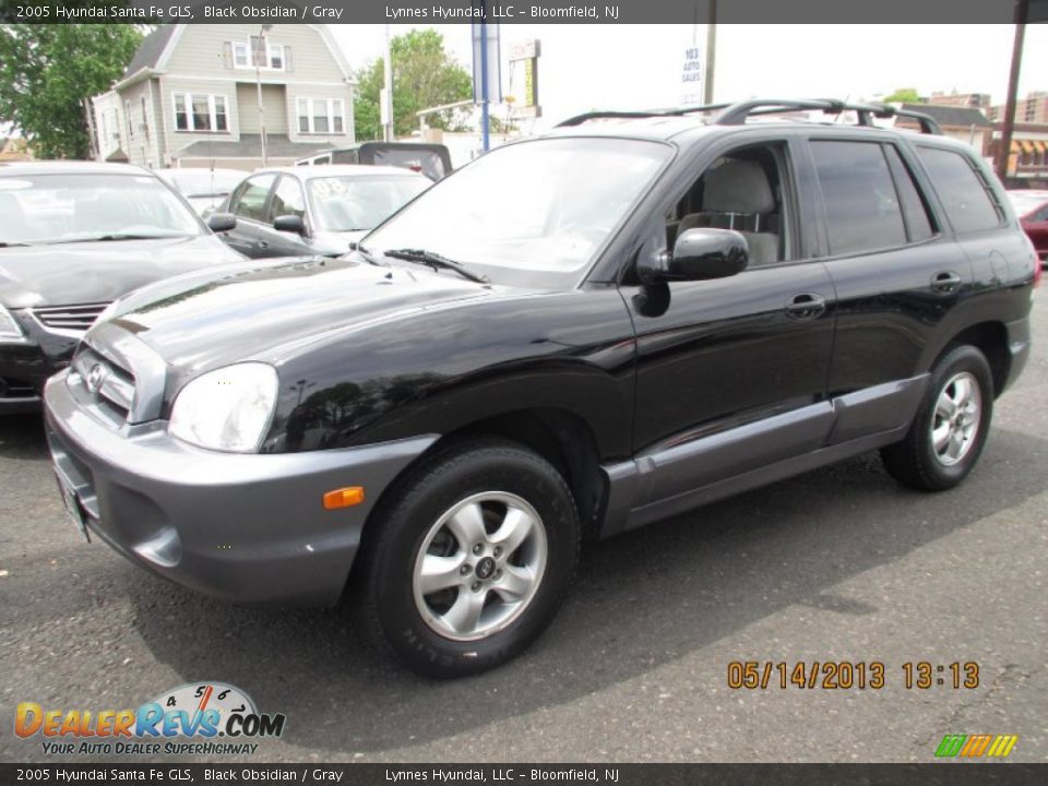 2005 Hyundai Santa Fe GLS Black Obsidian / Gray Photo #3