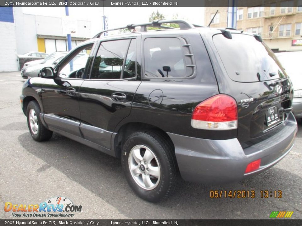 2005 Hyundai Santa Fe GLS Black Obsidian / Gray Photo #5