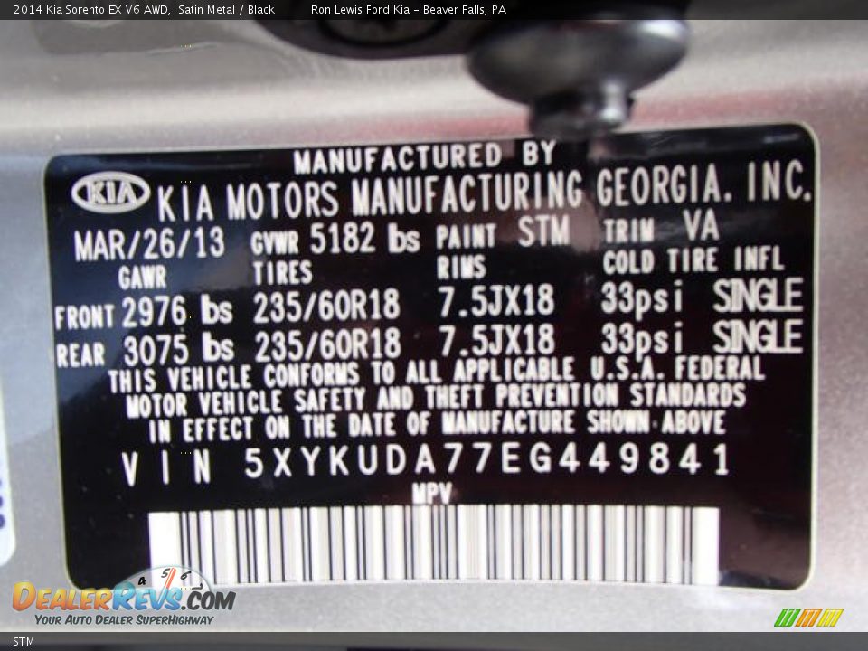 Kia Color Code STM Satin Metal