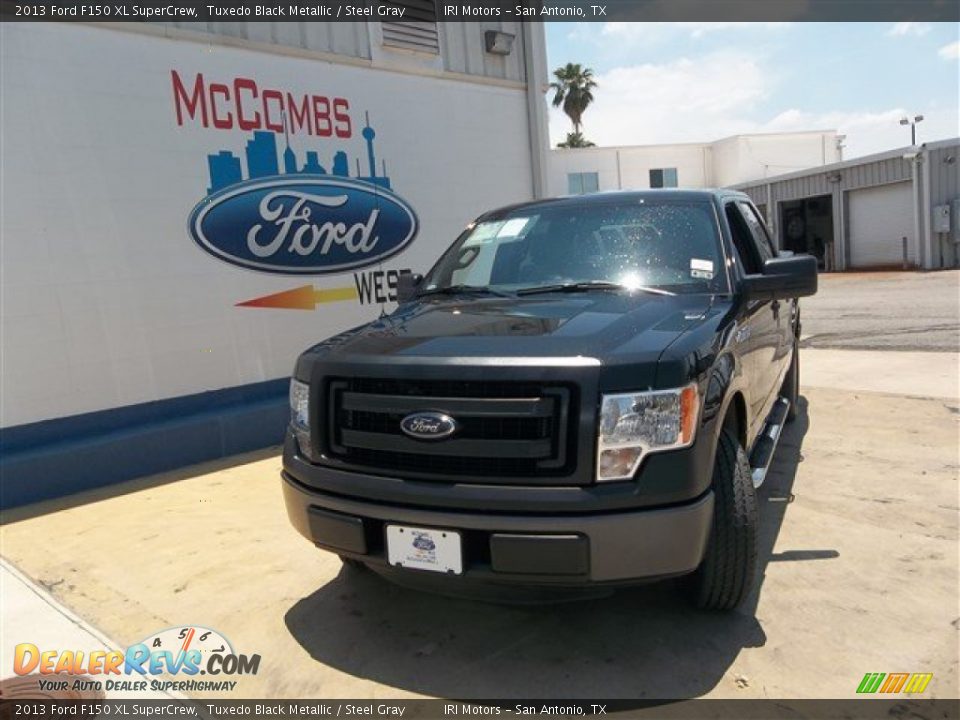 2013 Ford F150 XL SuperCrew Tuxedo Black Metallic / Steel Gray Photo #1