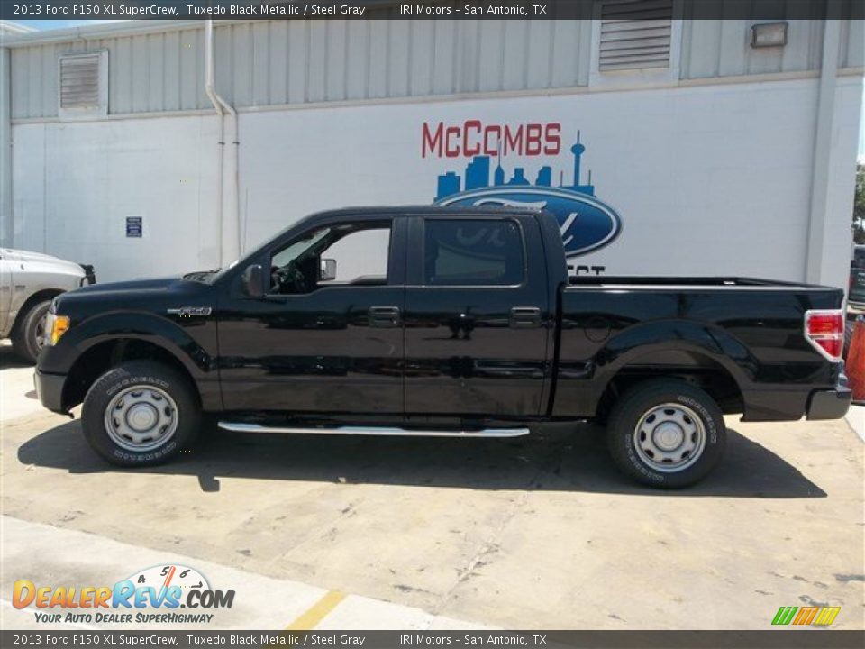 2013 Ford F150 XL SuperCrew Tuxedo Black Metallic / Steel Gray Photo #3