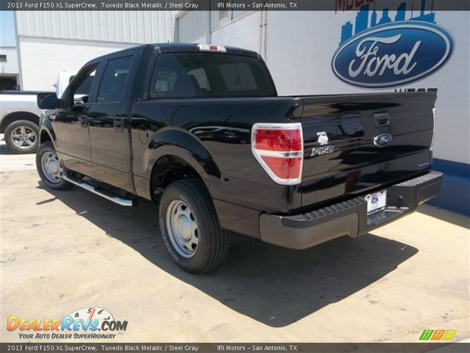 2013 Ford F150 XL SuperCrew Tuxedo Black Metallic / Steel Gray Photo #4