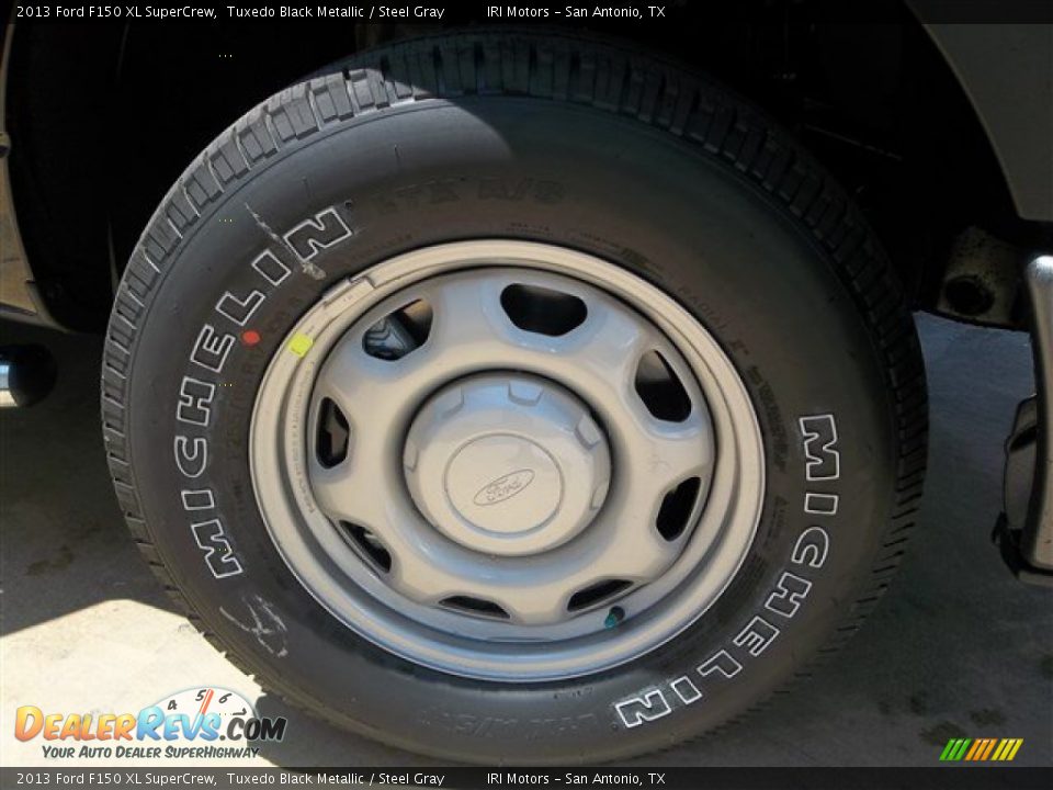 2013 Ford F150 XL SuperCrew Tuxedo Black Metallic / Steel Gray Photo #10
