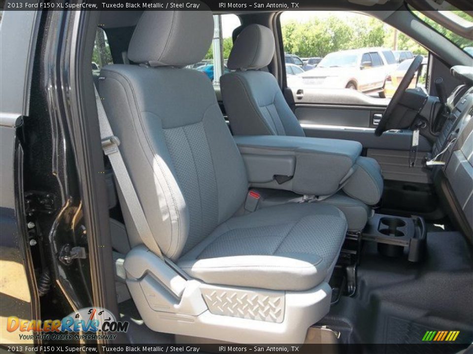 2013 Ford F150 XL SuperCrew Tuxedo Black Metallic / Steel Gray Photo #13