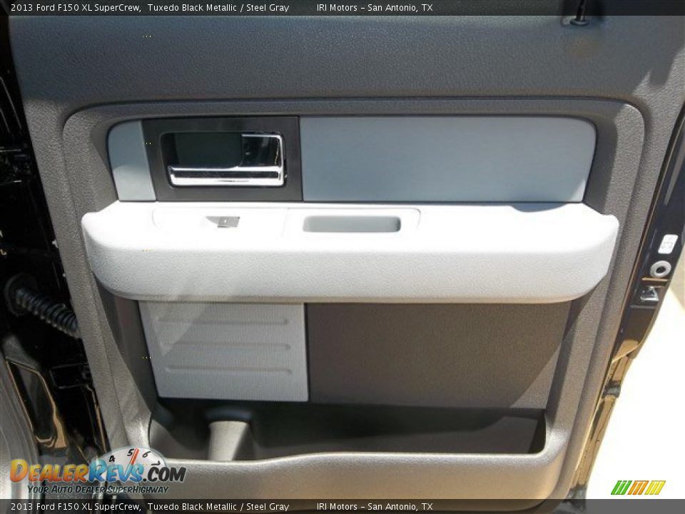 2013 Ford F150 XL SuperCrew Tuxedo Black Metallic / Steel Gray Photo #14