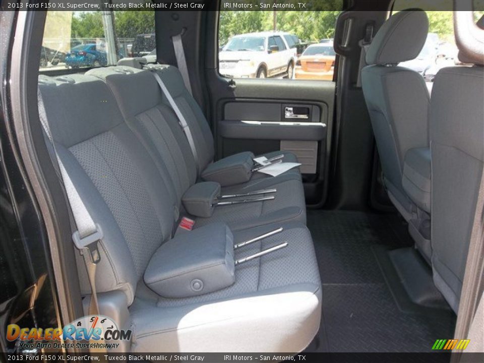 2013 Ford F150 XL SuperCrew Tuxedo Black Metallic / Steel Gray Photo #15