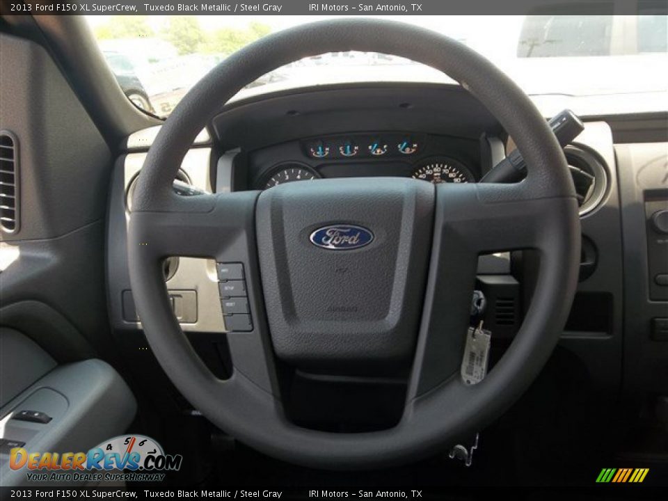 2013 Ford F150 XL SuperCrew Tuxedo Black Metallic / Steel Gray Photo #20