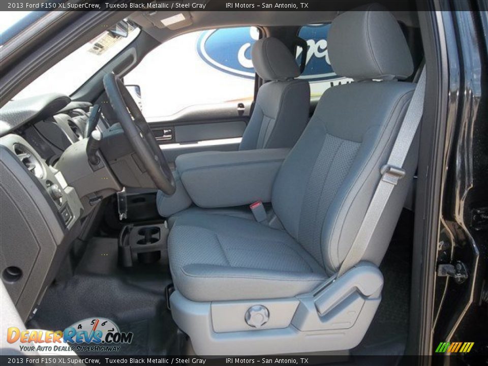 2013 Ford F150 XL SuperCrew Tuxedo Black Metallic / Steel Gray Photo #23