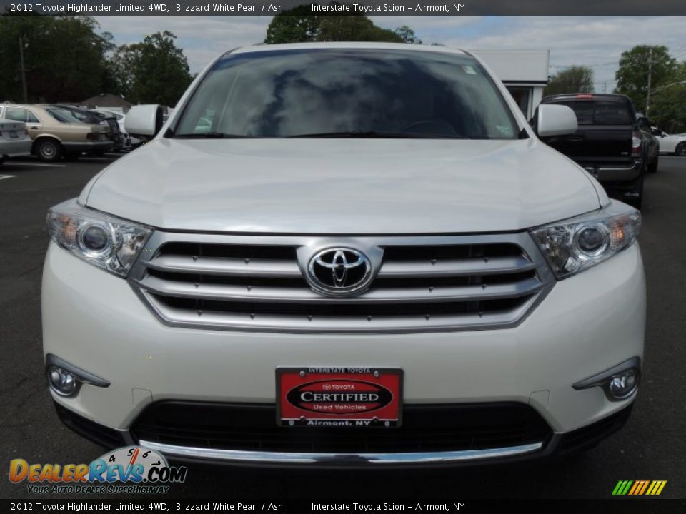 2012 Toyota Highlander Limited 4WD Blizzard White Pearl / Ash Photo #2