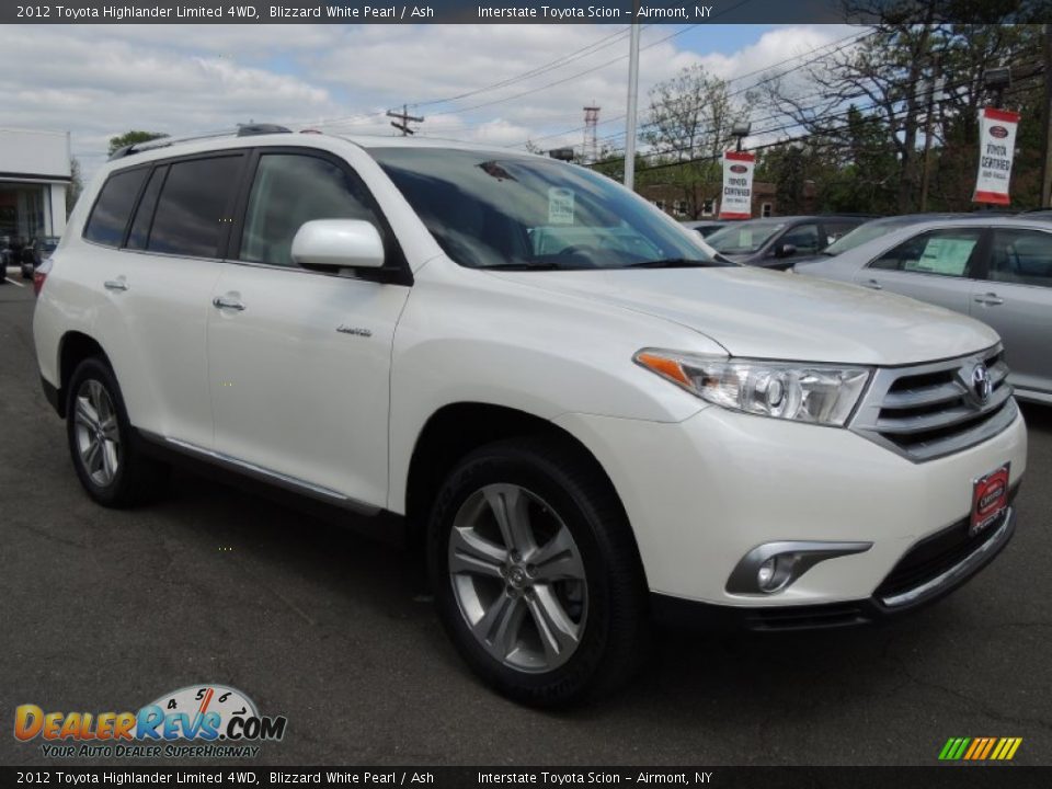 2012 Toyota Highlander Limited 4WD Blizzard White Pearl / Ash Photo #3