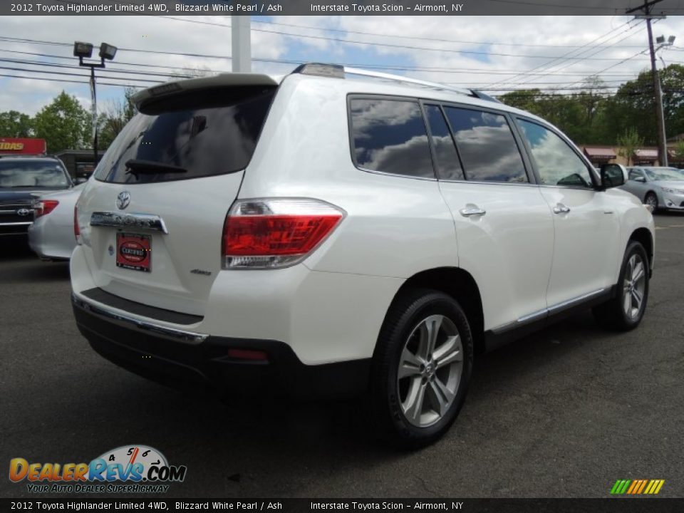 2012 Toyota Highlander Limited 4WD Blizzard White Pearl / Ash Photo #4