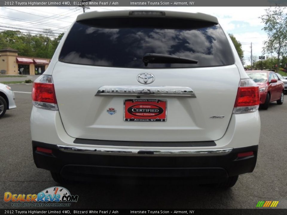 2012 Toyota Highlander Limited 4WD Blizzard White Pearl / Ash Photo #5