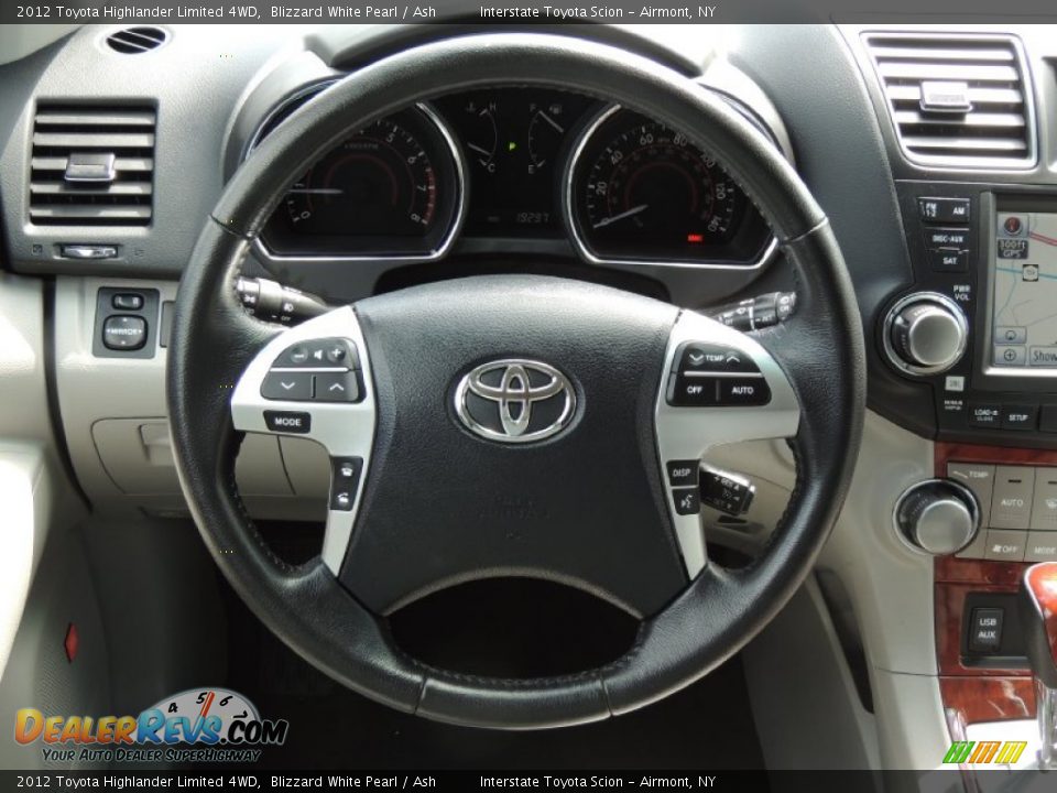 2012 Toyota Highlander Limited 4WD Blizzard White Pearl / Ash Photo #13