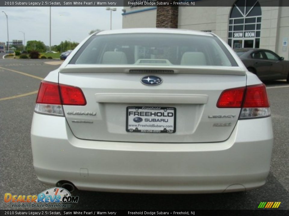 2010 Subaru Legacy 2.5i Sedan Satin White Pearl / Warm Ivory Photo #5