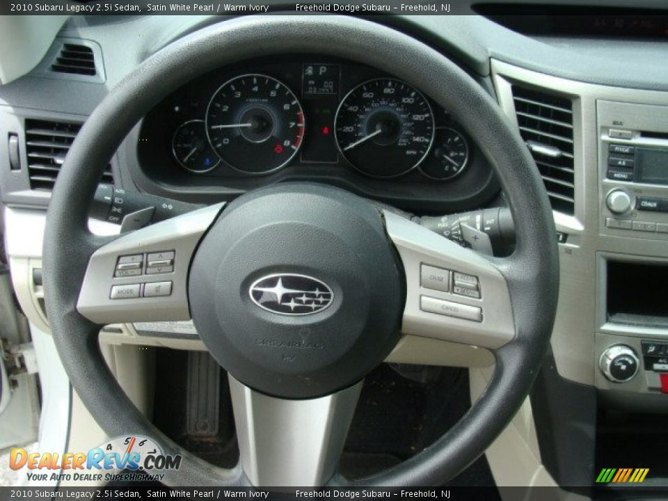 2010 Subaru Legacy 2.5i Sedan Satin White Pearl / Warm Ivory Photo #11