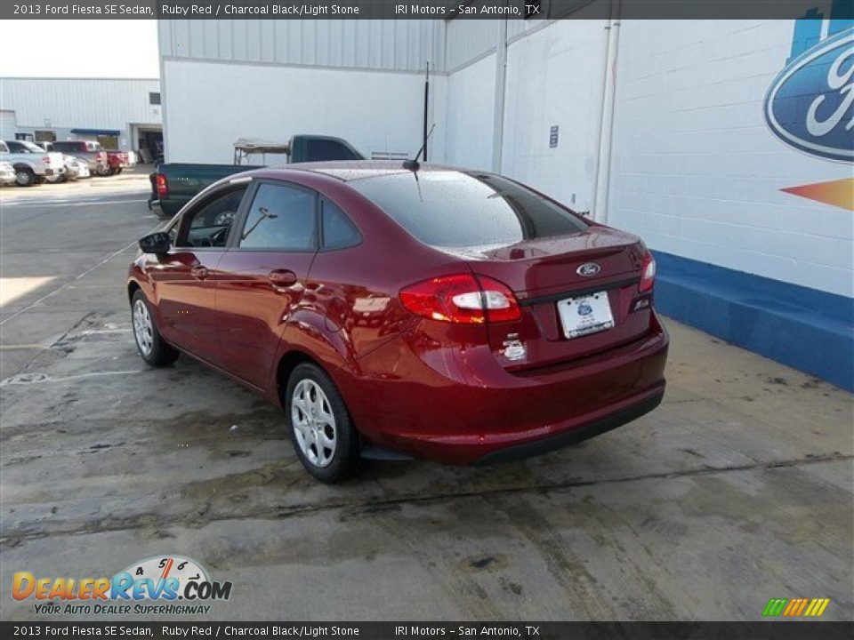 2013 Ford Fiesta SE Sedan Ruby Red / Charcoal Black/Light Stone Photo #3