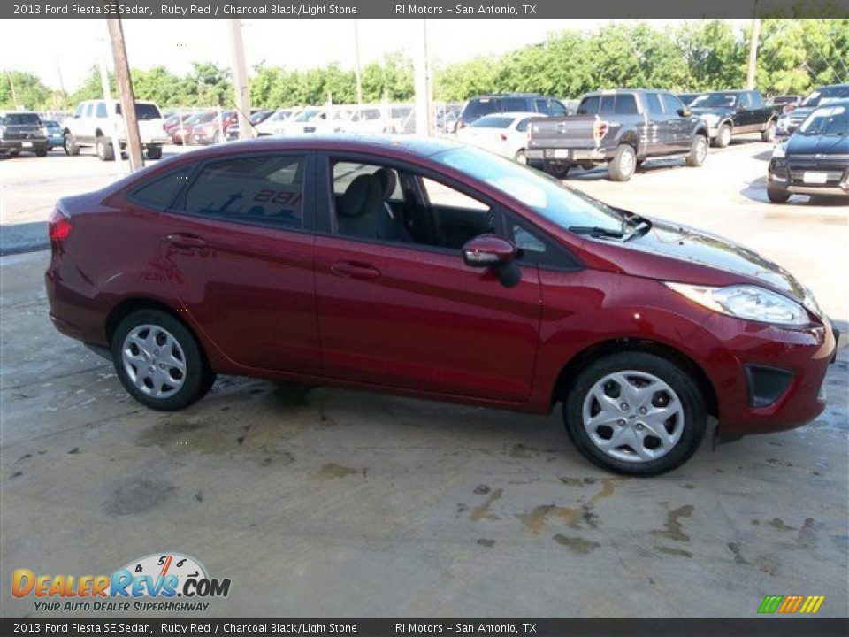 2013 Ford Fiesta SE Sedan Ruby Red / Charcoal Black/Light Stone Photo #7