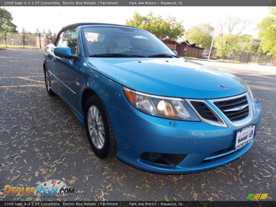 2008 Saab 9-3 2.0T Convertible Electric Blue Metallic / Parchment Photo #7
