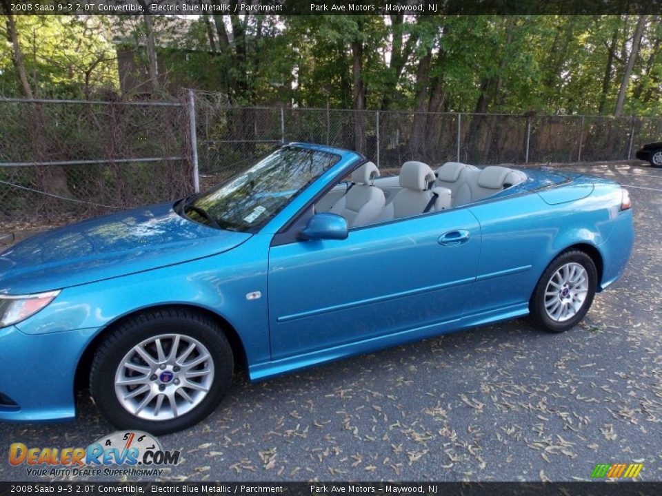 2008 Saab 9-3 2.0T Convertible Electric Blue Metallic / Parchment Photo #9