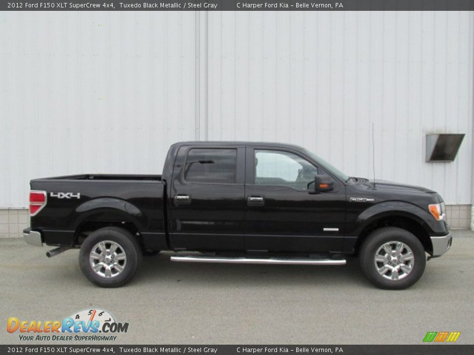 2012 Ford F150 XLT SuperCrew 4x4 Tuxedo Black Metallic / Steel Gray Photo #2
