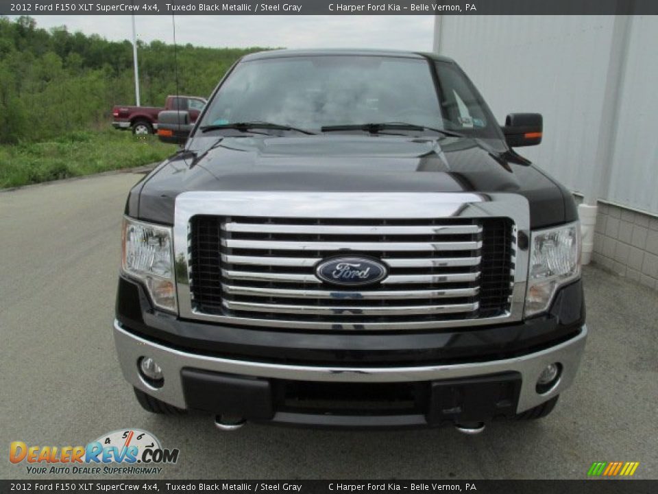 2012 Ford F150 XLT SuperCrew 4x4 Tuxedo Black Metallic / Steel Gray Photo #5