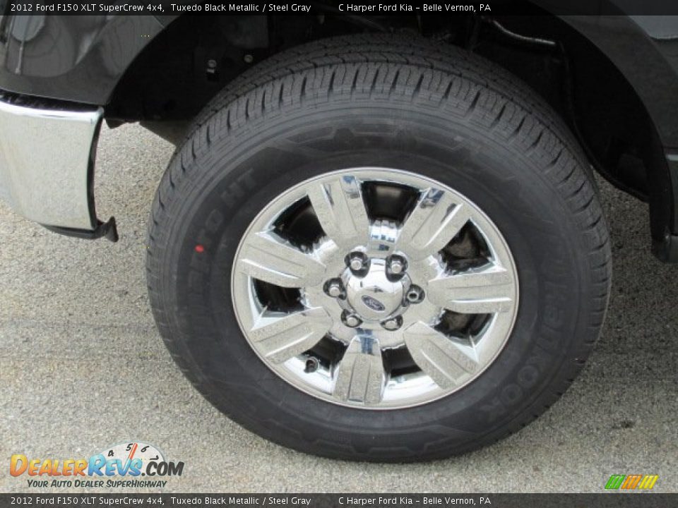 2012 Ford F150 XLT SuperCrew 4x4 Tuxedo Black Metallic / Steel Gray Photo #7