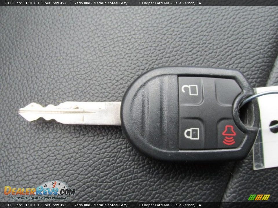 2012 Ford F150 XLT SuperCrew 4x4 Tuxedo Black Metallic / Steel Gray Photo #23