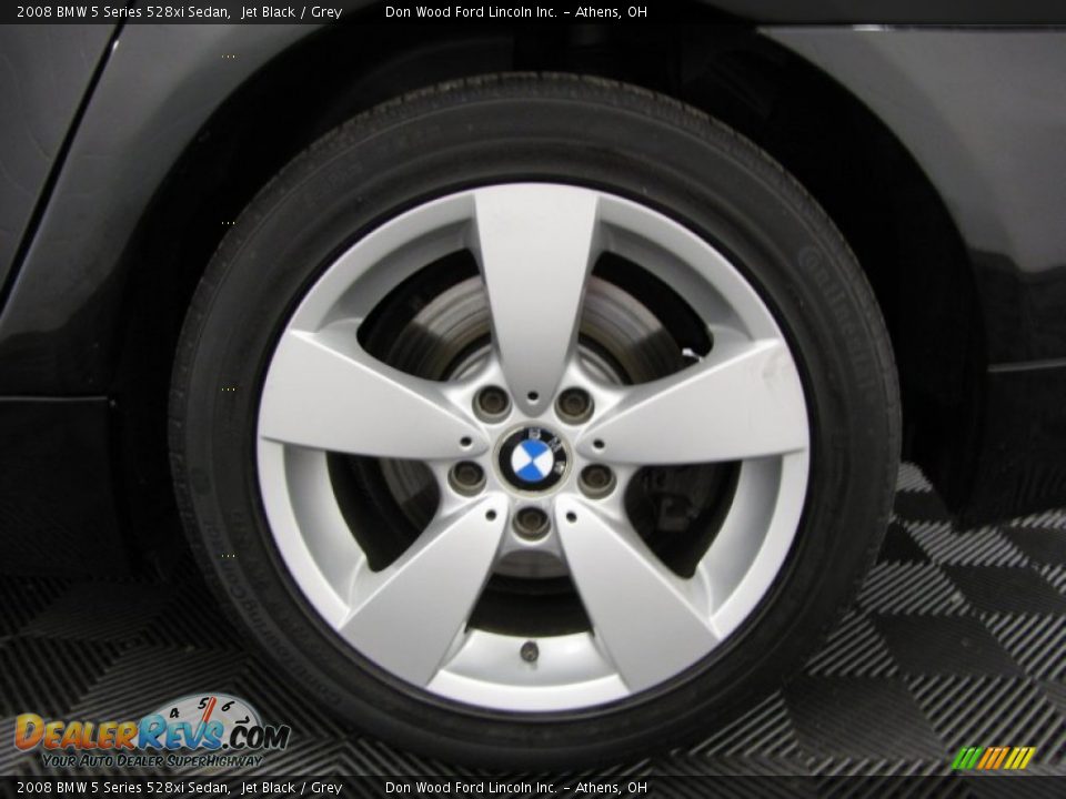 2008 BMW 5 Series 528xi Sedan Jet Black / Grey Photo #10