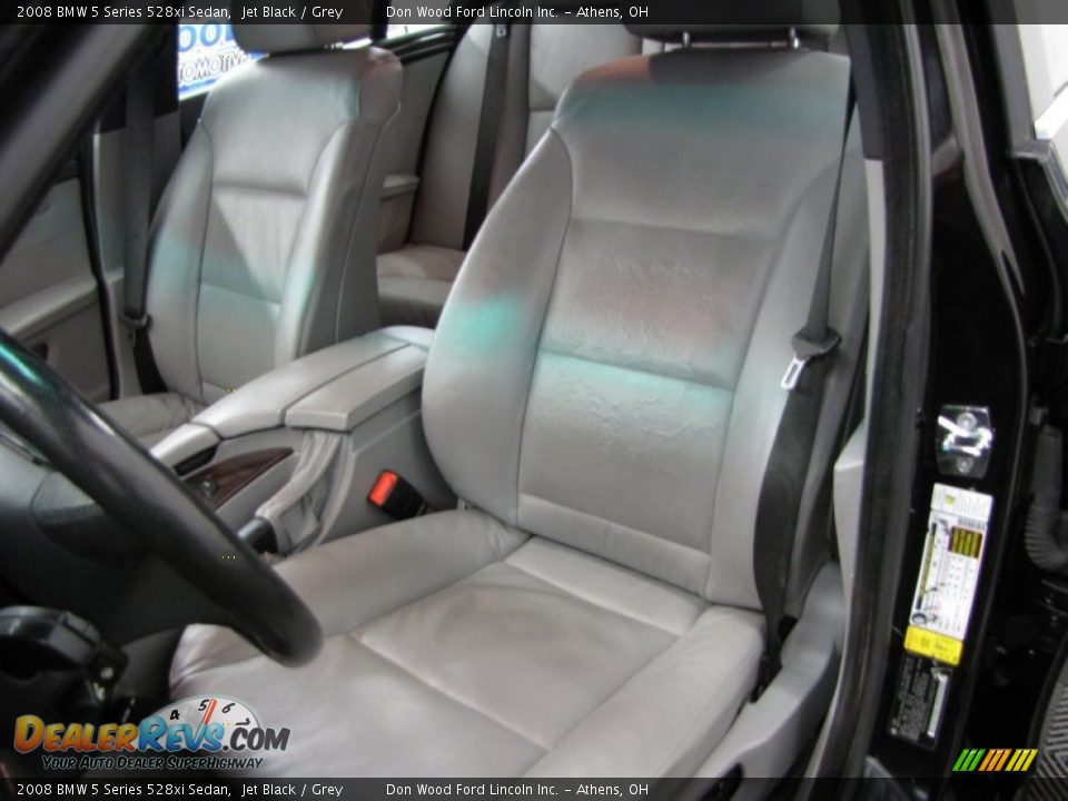 2008 BMW 5 Series 528xi Sedan Jet Black / Grey Photo #13