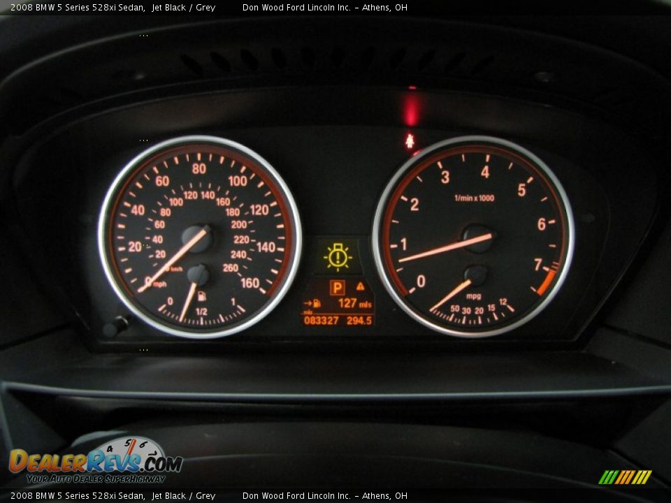 2008 BMW 5 Series 528xi Sedan Jet Black / Grey Photo #15
