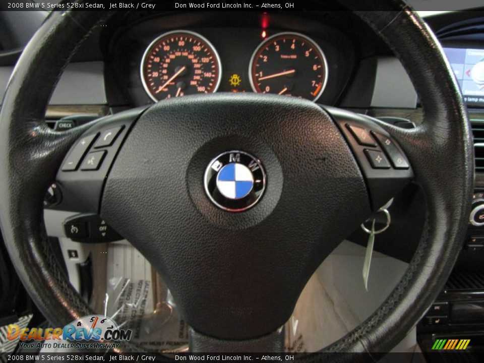 2008 BMW 5 Series 528xi Sedan Jet Black / Grey Photo #17