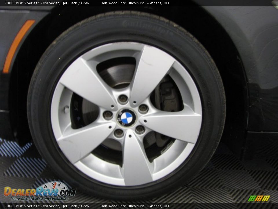 2008 BMW 5 Series 528xi Sedan Jet Black / Grey Photo #24
