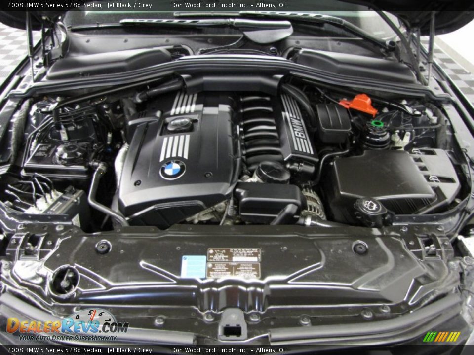 2008 BMW 5 Series 528xi Sedan Jet Black / Grey Photo #25