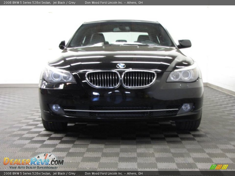 2008 BMW 5 Series 528xi Sedan Jet Black / Grey Photo #26