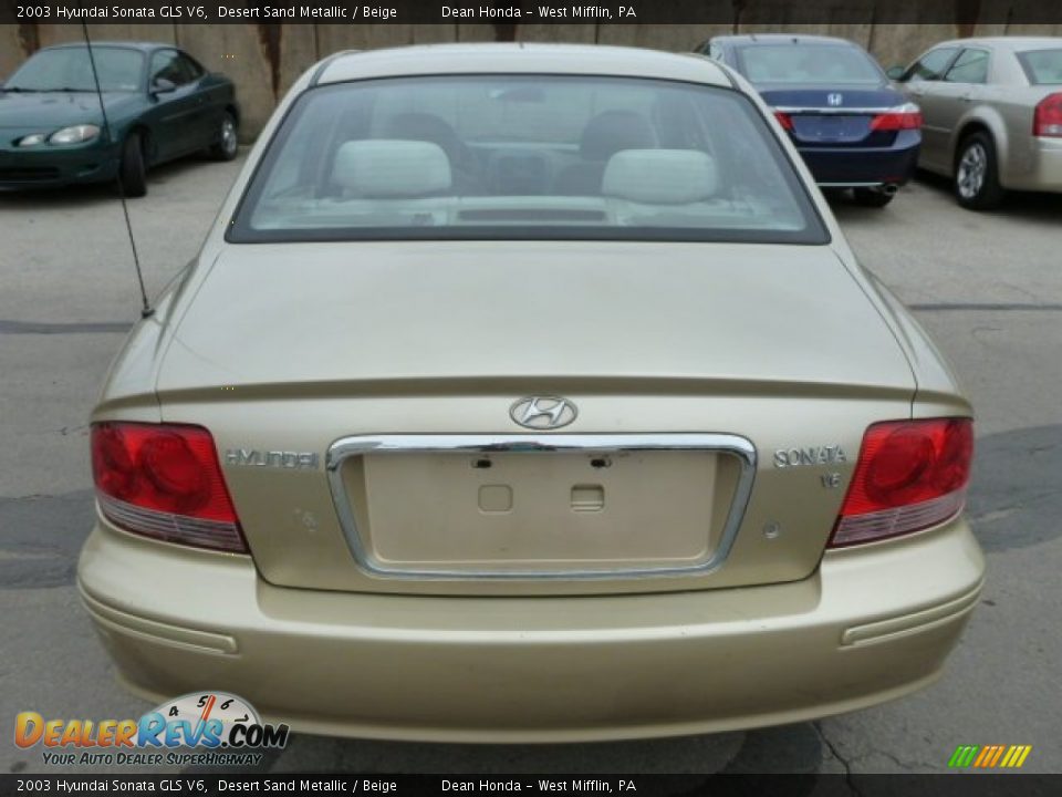 2003 Hyundai Sonata GLS V6 Desert Sand Metallic / Beige Photo #6