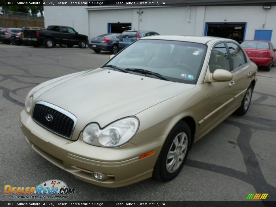 2003 Hyundai Sonata GLS V6 Desert Sand Metallic / Beige Photo #9