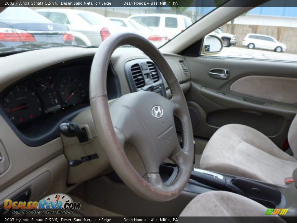 2003 Hyundai Sonata GLS V6 Desert Sand Metallic / Beige Photo #17