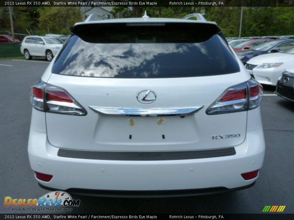 2013 Lexus RX 350 AWD Starfire White Pearl / Parchment/Espresso Birds Eye Maple Photo #3